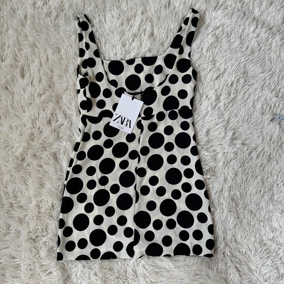 NWT Zara Studio Polka Dot Sleeveless Mini Dress Low Back Sz XS - Picture 11 of 14